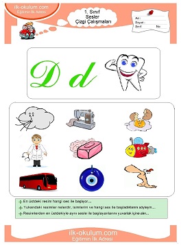 Çocuklar İçin D Sesi Çalışma Sayfaları 